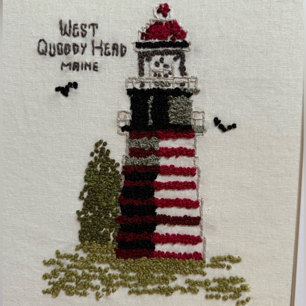 West Quoddy Head Lighthouse Embroidered Art - Picture 6 of 8